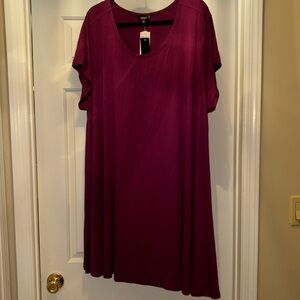 Purple Short Sleeve Dress